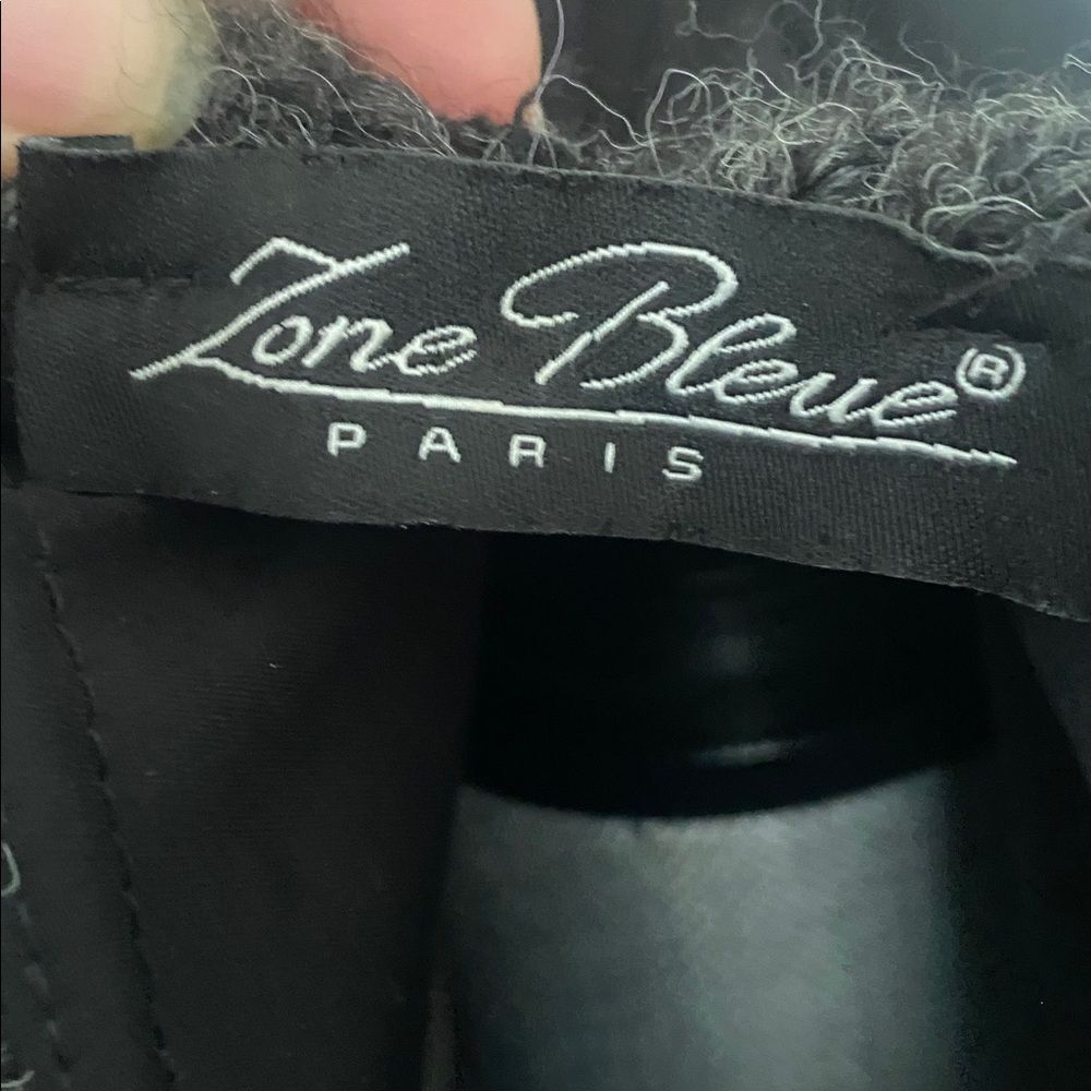 Zone Bleue Paris Black & Grey Ruffled Knit & Cotton Jacket Sz S Artsy Lagenlook - Picture 11 of 12